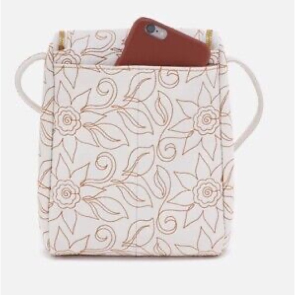 Hobo Intl NWT White Embroidered Leather Fern Crossbody Convertible Bag W/Pockets - Picture 5 of 5